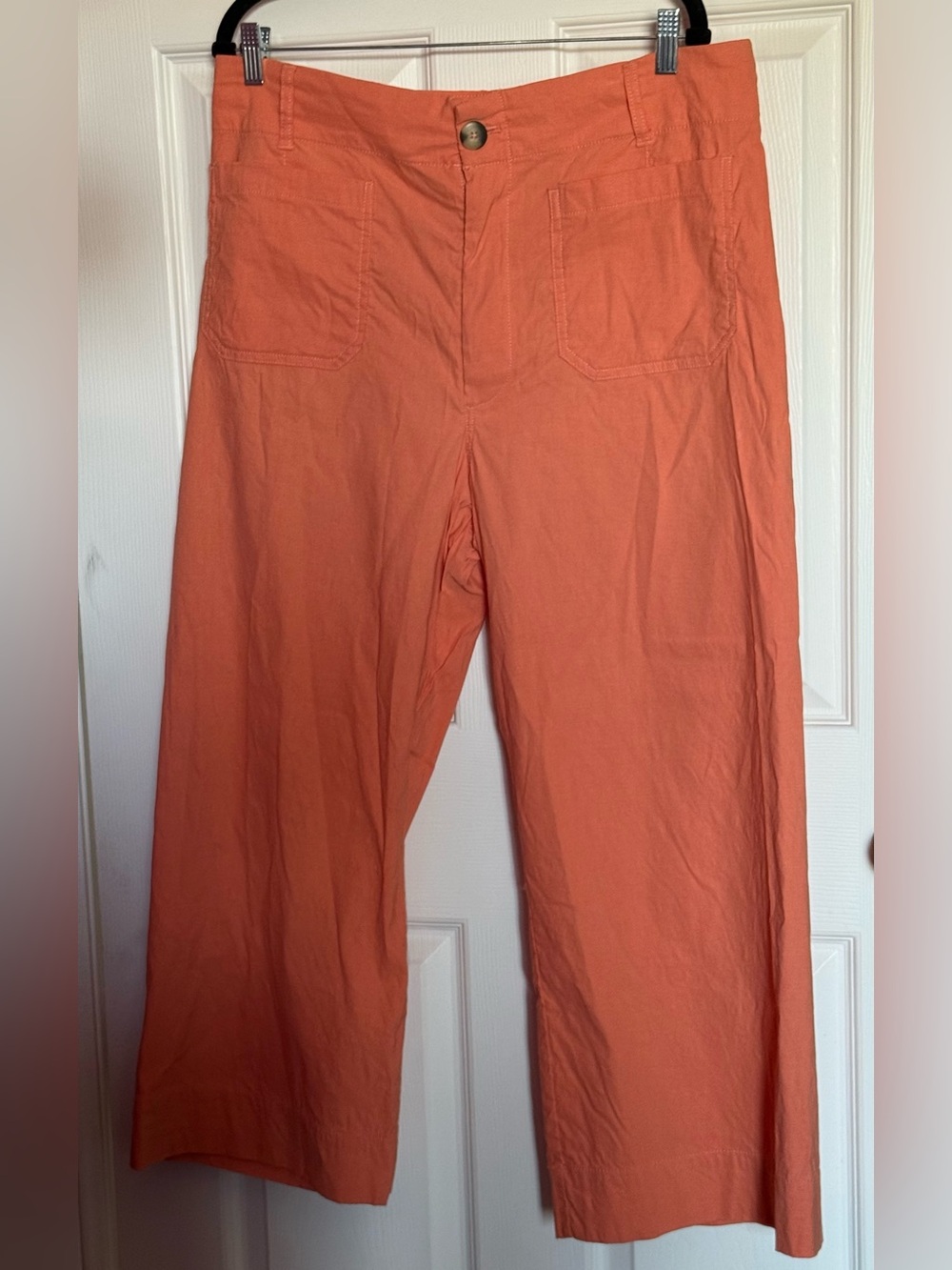 Maeve Coral/Peach Colette Pants with Front Patch Pockets
